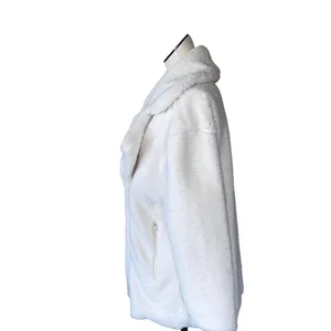 NWT C& C California White Teddy Faux Fur Sherpa Cozy Coat XL Ivory white thumbnail 5