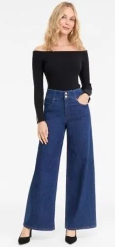 INC International Concepts‎ Wide Leg High Rise Dark Wash Jeans Size 2/26 thumbnail 1
