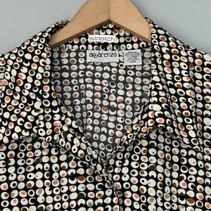 Apparenza Plus Size 24W Stretch Geometric Retro Polka Dot Artsy Y2K Disco Top thumbnail 5