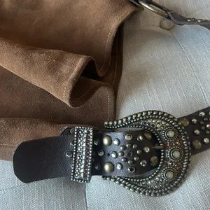 Leatherock USA Brown Western Suede Studded Slouchy Shoulder Purse thumbnail 8