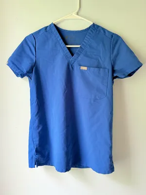 Figs Blue V-Neck Scrub Top thumbnail 1