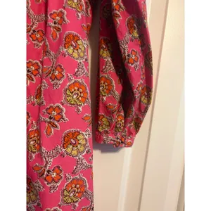 J. Crew Collection Midi Dress Floral Block Print Pink V-Neck‎ Long Sleeve Size S thumbnail 3