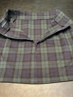 Brandy Melville Blue and Green Plaid Mini Skirt thumbnail 3