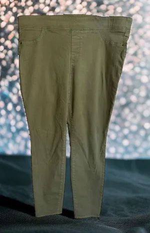 Old Navy Womens Jeggings Sz 18 Pull On Olive Green Stretch Skinny Jeans‎ thumbnail 2
