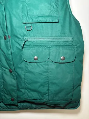 Eddie Bauer Vintage Goose Down Green Utility Vest Womens Large Made in USA thumbnail 5