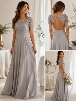 Maniju Romantic Cottagecore Lace Open Back Maxi Dress‎ Gray NWT Small thumbnail 2