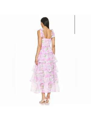 ASTR the Label Zirconia Tie Strap Tiered Maxi Dress thumbnail 8