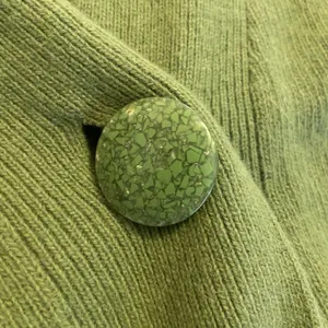 Tweeds Soft Green Angora Lambswool‎ Wool Cardigan 1 Button Sweater Kimono Size S thumbnail 6
