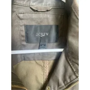 JCrew Women’s Downtown Field Jacket Green Waxed Cotton Size S thumbnail 6