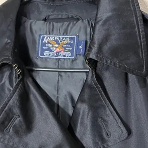 American Living Women's Black Double‎ Breasted Trench Coat Belted Size M thumbnail 6