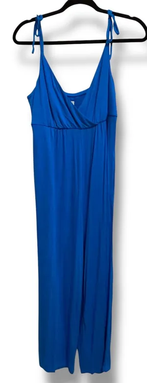 Loft Beach Womens Royal Blue‎ Wide Leg Jumpsuit Tie Strap Surplice V-Neck M NEW thumbnail 1