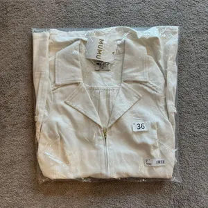 Show Me Your MuMu Outlaw Pearly White Denim Dress Pearly White NWT Retail $139 thumbnail 6