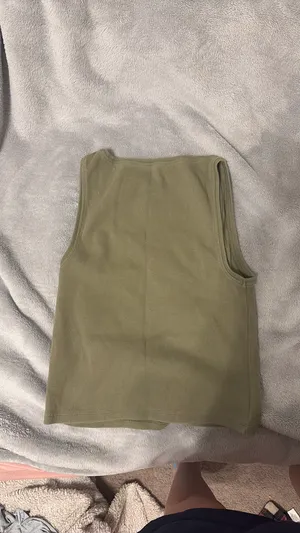 American Eagle Olive Green Tank Top medium  thumbnail 4