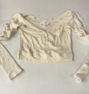 Mable Cropped Sweater Top Tan thumbnail 1
