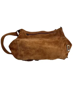 Vintage Y2K 90s Guess Tan Suede Fringe Western Bohemian Hobo Bag thumbnail 5