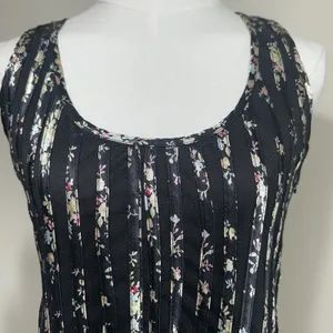 QED London Mini Dress Womens S Black‎ Floral Mesh Panelled Sleeveless Fit Flare thumbnail 7