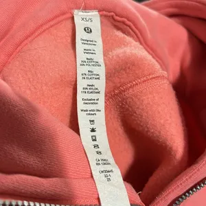 Lululemon Scuba Oversized Half Zip Hoodie Cotton Terry Raspberry Cream Size XS/S thumbnail 8
