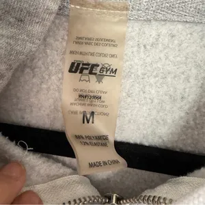 UFC Fit Women's Cropped Gray Zip-Up Hoodie with Drawstring Medium thumbnail 3