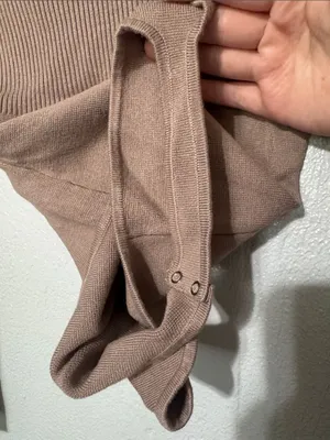 Abercrombie & Fitch Taupe Mauve Mixed Knit Ribbed Long Sleeve Bodysuit Small thumbnail 6