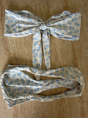 Toasted Coconut Oyster Print Strapless Top & Bottom thumbnail 5