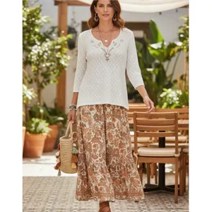 prAna Winnie Lace Embroidered V-Neck Boho Top‎ Women's Size M White Boho thumbnail 7