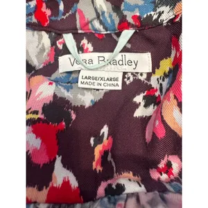 Vera Bradley Floral Wrap Robe Plum Burgundy Rayon Long Sleeve Belted L/XL thumbnail 5