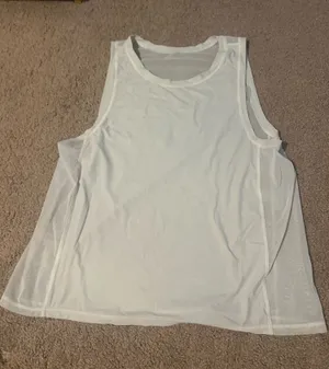 Lululemon White Mesh Sleeveless Tank Top thumbnail 1