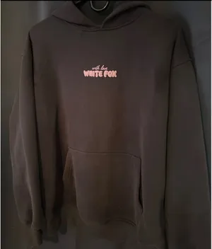 White fox hoodie Gray thumbnail 1