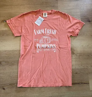 Comfort Colors Farm Fresh Pumpkins Fall Graphic Tee thumbnail 1