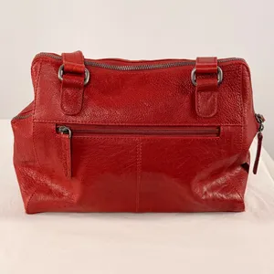 Spikes‎ & Sparrow Leather Zip Satchel Bag Purse in Red thumbnail 2