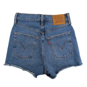 Levis Premium Ribcage Shorts Womens 25 Blue Denim High Rise Button Fly Casual‎ thumbnail 2