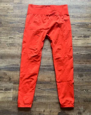 Gymshark Fit Seamless Mid Rise Activewear Leggings Red/Orange Size Medium thumbnail 1