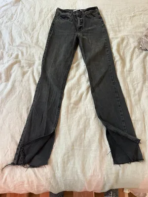 ZARA Black Denim Flare Jeans thumbnail 2