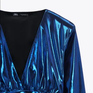 Zara Blogger Favorite Draped Laminated Dress thumbnail 10