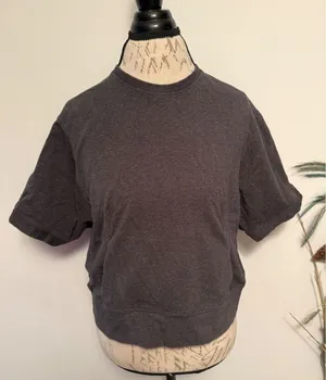 Lululemon Athletica Charcoal Grey Cropped Sweatshirt Pullover Size 6‎ thumbnail 1
