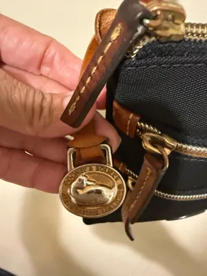 Dooney & Bourke Black Nylon Crossbody with Brown Leather Trim and Gold Hardware thumbnail 3