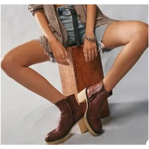 Free People James Chelsea Lug Sole Boot in Cherry Chocolate Sz 10 NWOT thumbnail 1