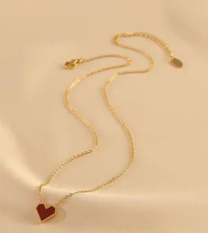 Love heart pendant necklace adjustable red heart Necklace for women thumbnail 4