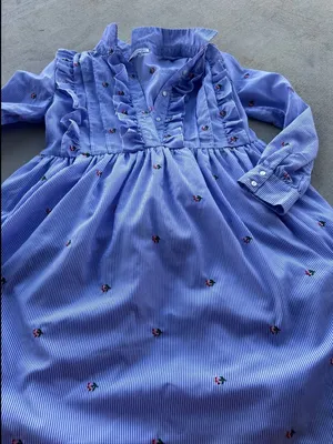 English Factory Striped Floral Ruffle Mini Dress Size M thumbnail 6