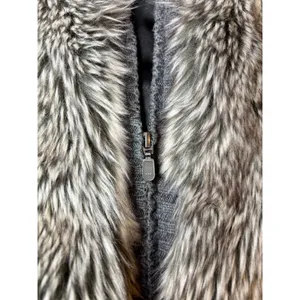 Shade Faux Fur Vest Small Gray Brown Zip Front Cozy Layering Piece thumbnail 5