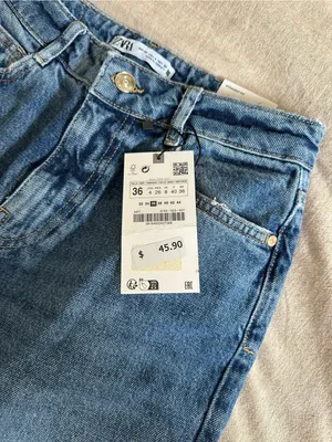 NWT Zara Straight Fit High Rise Jeans Denim size US4 thumbnail 4