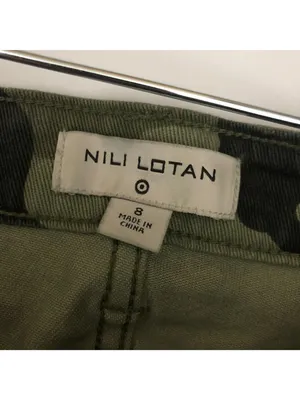 Nili Lotan Target Camo Print Womens Skinny Jeans Size 8 Mid-Rise Cotton-Blend thumbnail 3