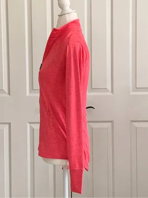 Ideology Coral Pink Mock Neck Front Zipper Pockets Athletic Jacket Top Size XS thumbnail 8