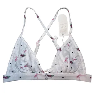 NWT For Love and Lemons Victoria’s Secret White Pointelle Bralette and Panties Set thumbnail 2