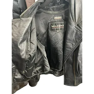 Wilsons Black Leather Motorcycle Jacket Vintage Biker Harley Davidson Size‎ XS thumbnail 9