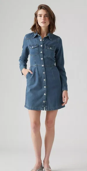Levi’s Otto Western Denim Dress thumbnail 1