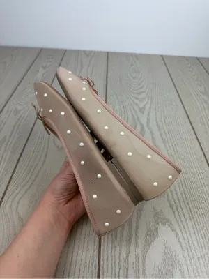 On 34th Women's Friyaa Mesh Ballet Flats 10M Nude White Pearl $69.50 thumbnail 4