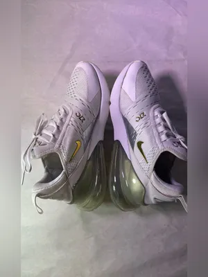 Nike Women's White and Gold Air Max 270 Sneakers thumbnail 8