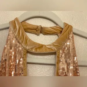 Free People Film Noir‎ Sequin Mini Halter Dress in Rose Gold Size 6 thumbnail 5