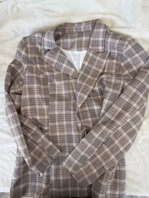 Women’s Plaid Blazer Brown Size L thumbnail 2